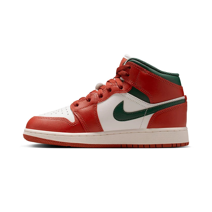 AIR JORDAN 1 MID BAROQUE RED SAIL GREEN GS NB