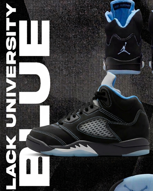 AIR JORDAN 5 BLACK CAROLINA PS