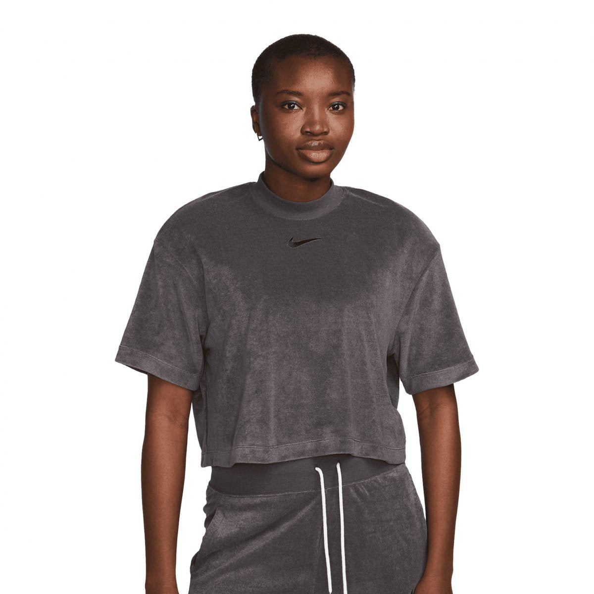 NIKE TEE FELP TOP BLACK GREY
