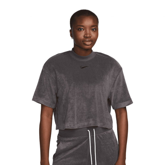 NIKE TEE FELP TOP BLACK GREY