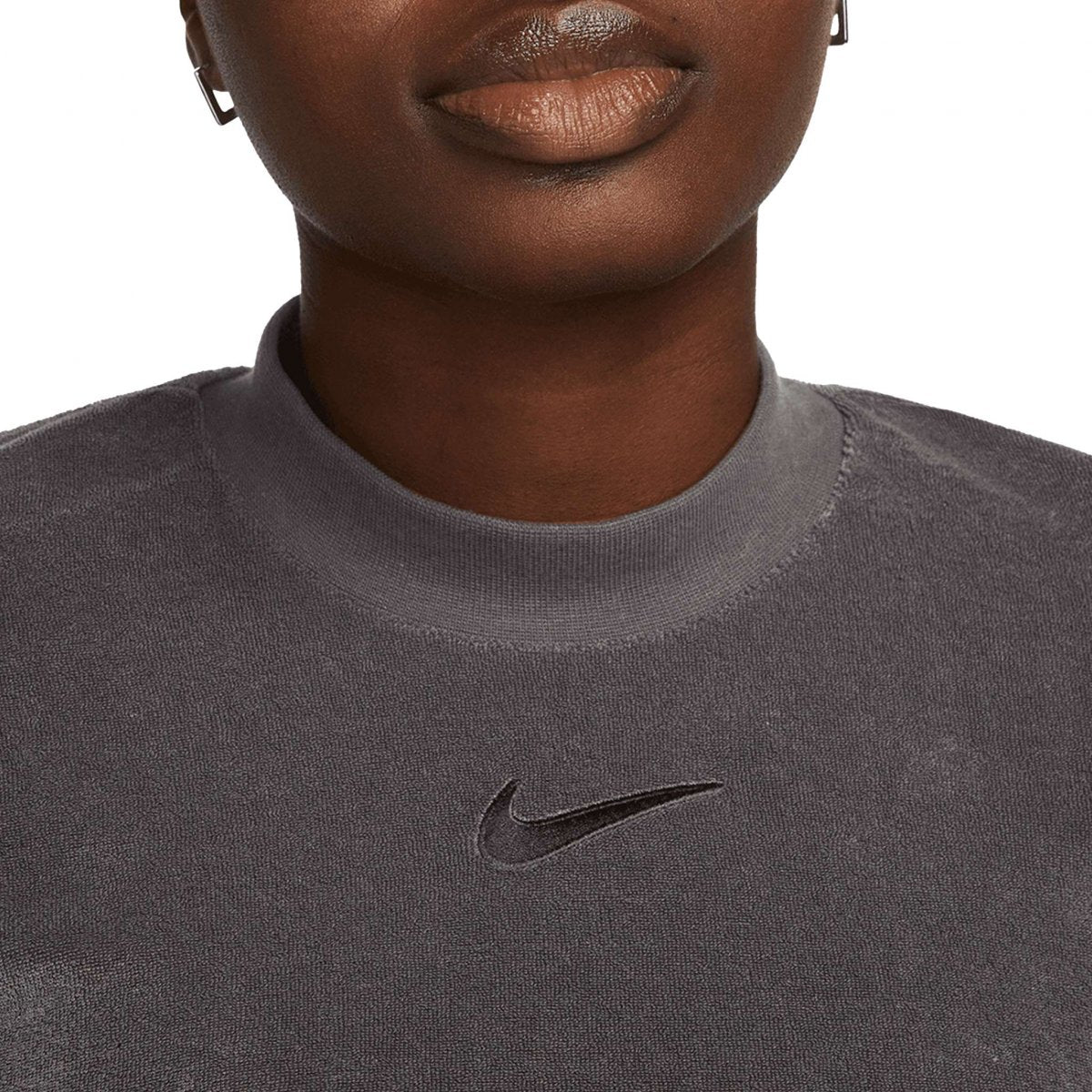 NIKE TEE FELP TOP BLACK GREY