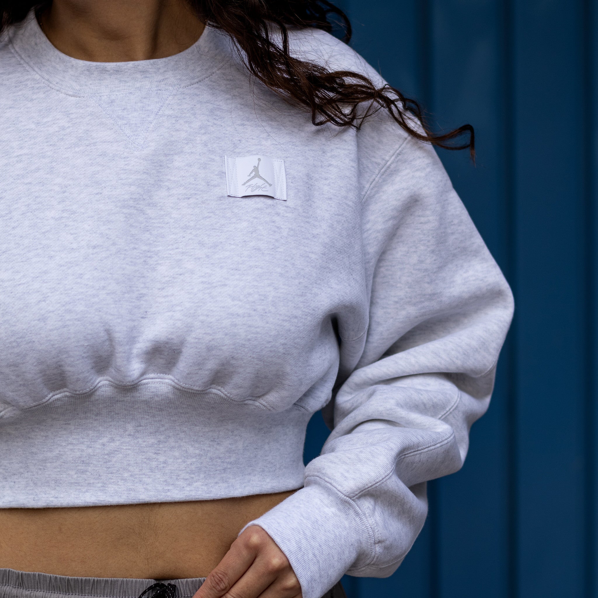 JORDAN FLIGHT CROPPED JUMPMAN BOX GREY-