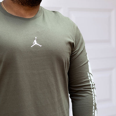 JORDAN TEE LONG GREEN FLIGHT WHITE-FZ1973-222-C