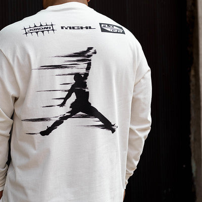 JORDAN TEE LONG WHITE FLIGHT BLACK-FZ1971-133-D