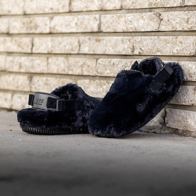 NIKE CALM MULE FUR BLACK W