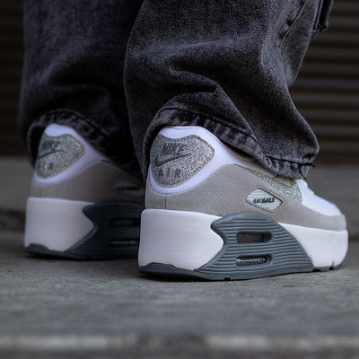 NIKE AIR MAX 90 LV8 WHITE PHOTON DUST GLITTER-HQ3456-191-C