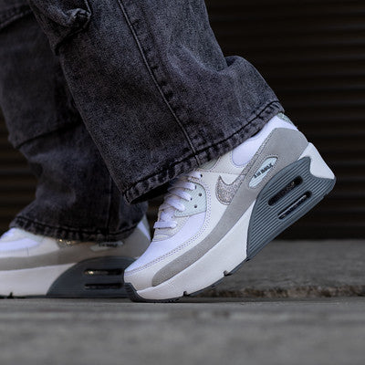 NIKE AIR MAX 90 LV8 WHITE PHOTON DUST GLITTER-HQ3456-191-D