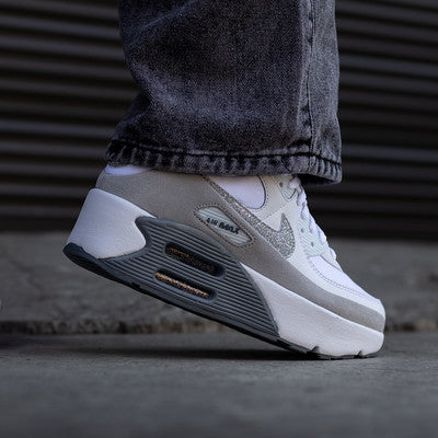 NIKE AIR MAX 90 LV8 WHITE PHOTON DUST GLITTER-HQ3456-191-F