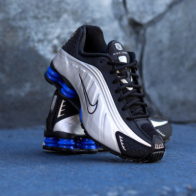 NIKE SHOX R4 BLACK METALLIC RACER BLUE W-AR3565-006-A