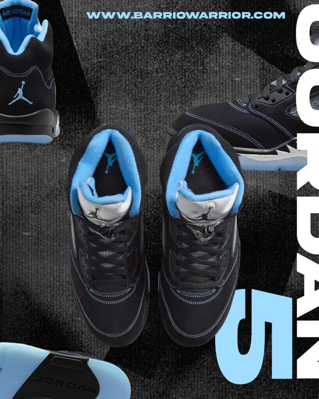 AIR JORDAN 5 BLACK CAROLINA