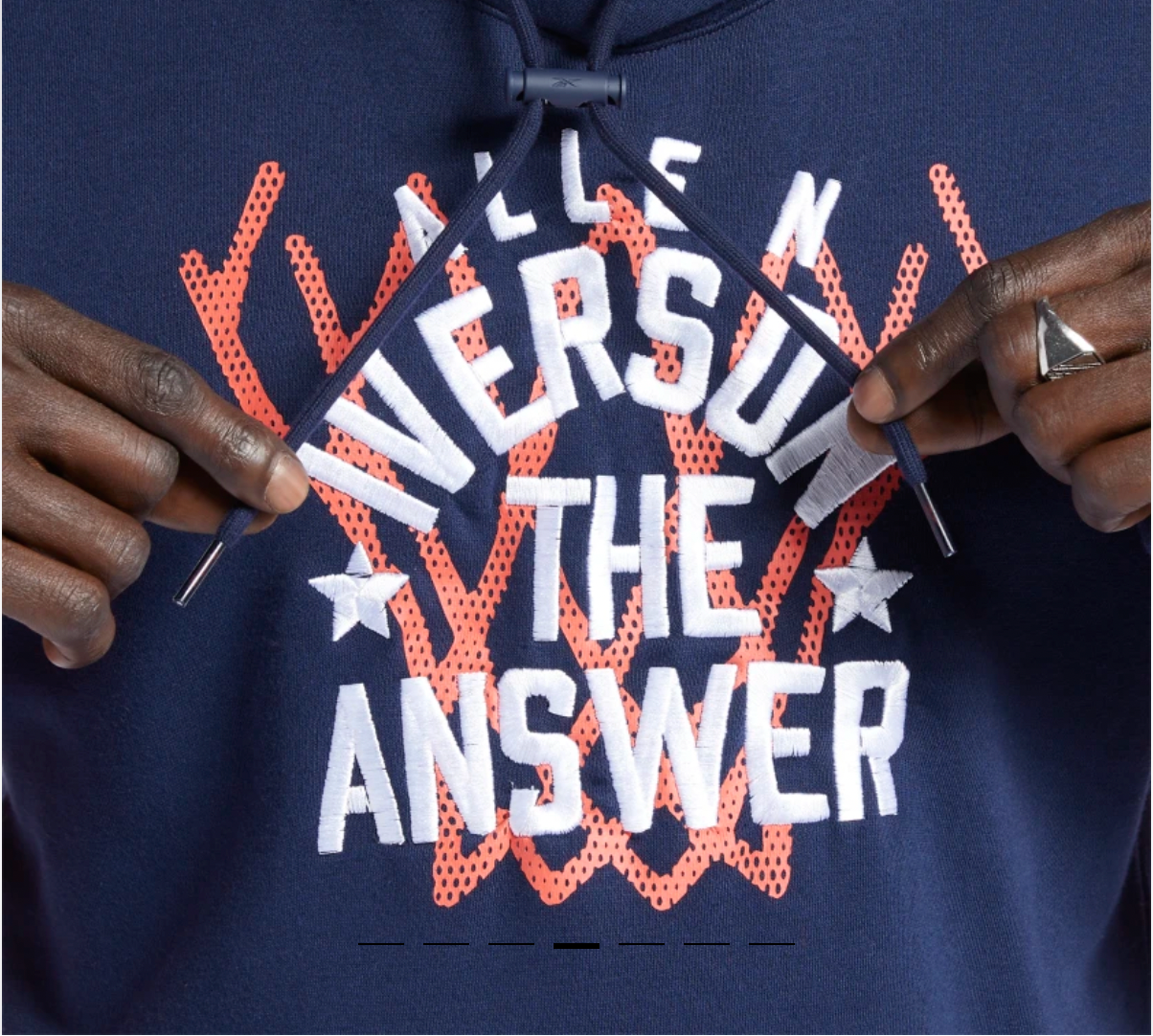 REEBOK HODDIE IVERSON FLEECE NAVY ORANGE