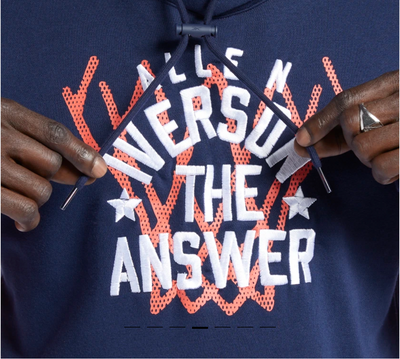 REEBOK HODDIE IVERSON FLEECE NAVY ORANGE