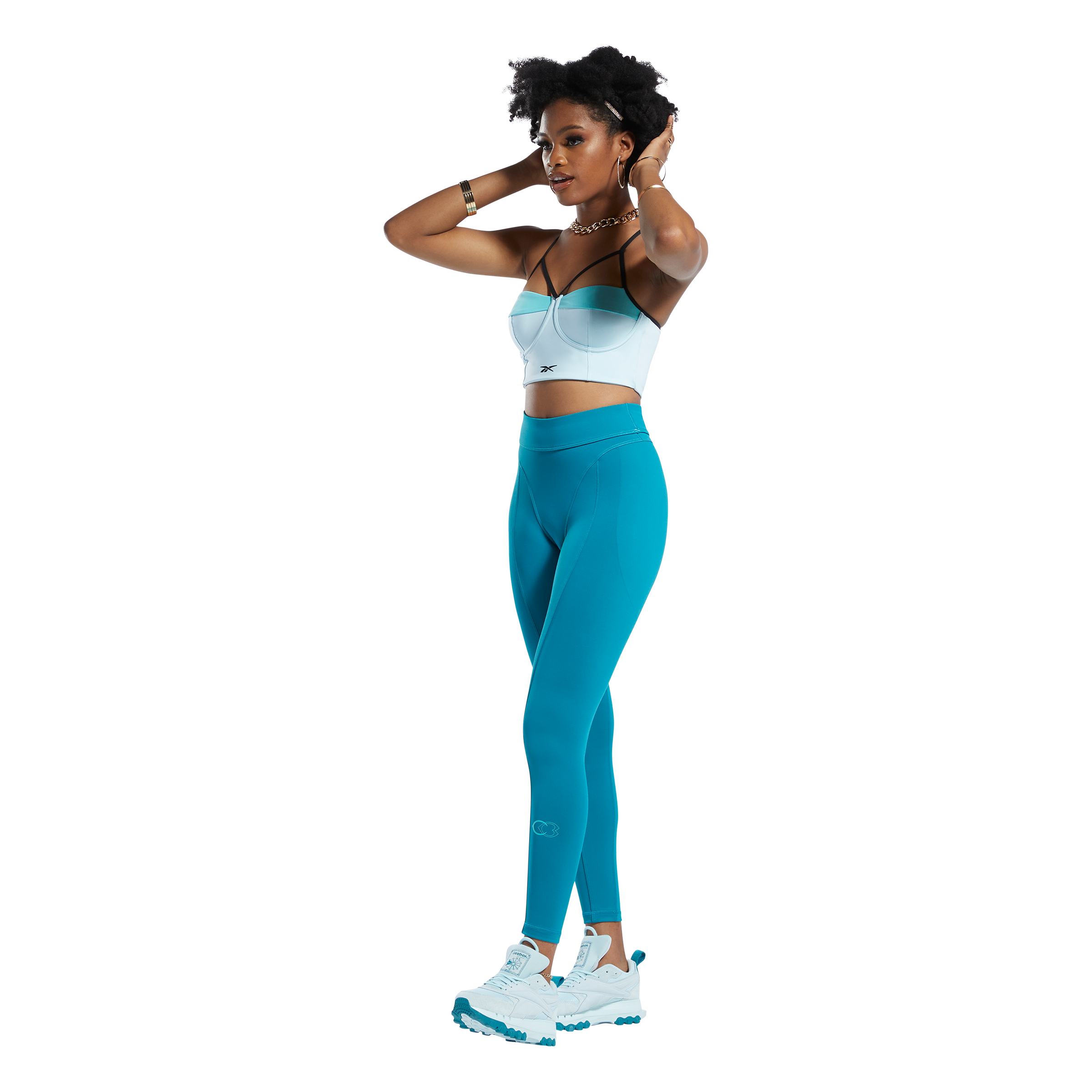 REEBOK CARDI B LEGGINS TIGHT BLUE