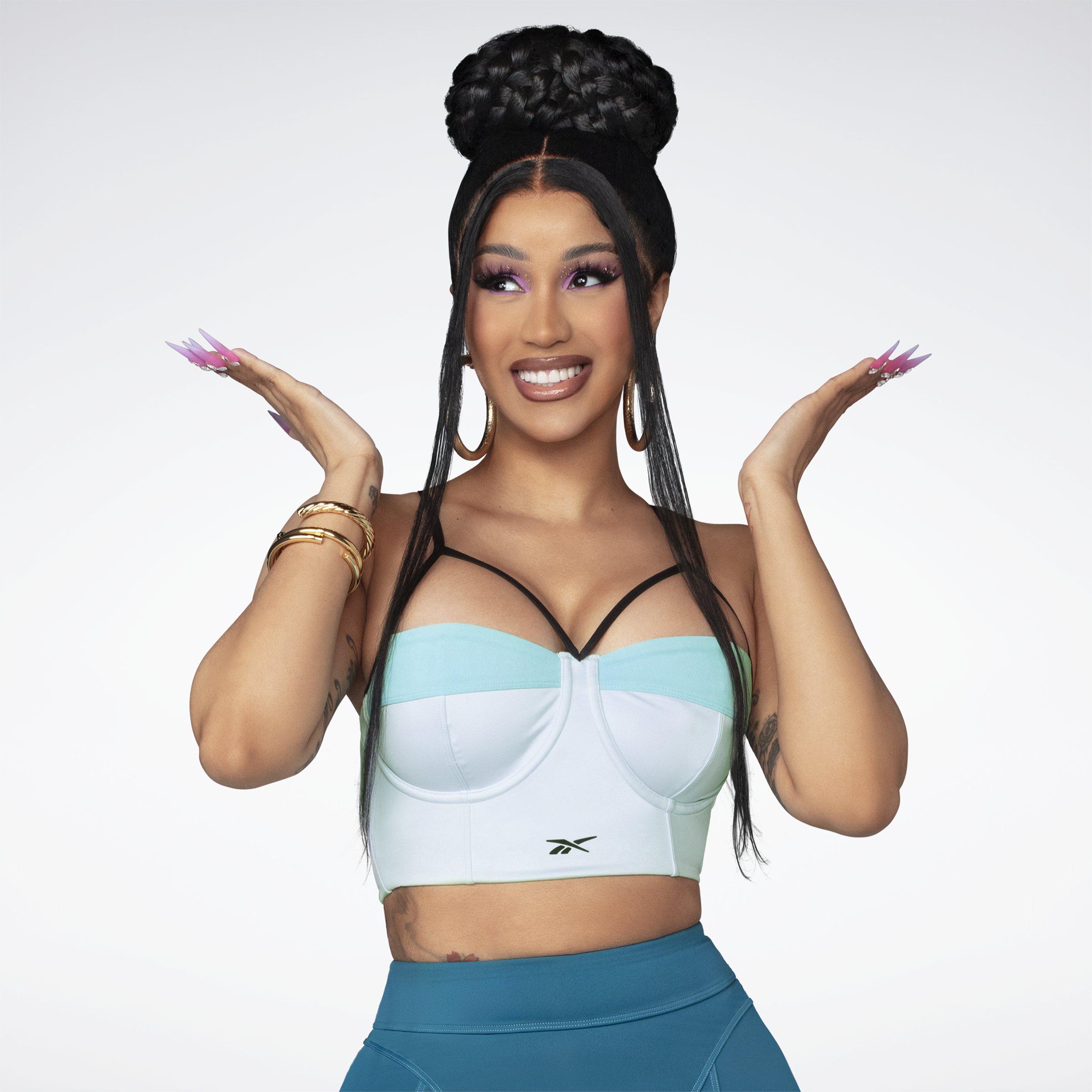 REEBOK BRALETTE CARDI B BLUE TURQUE