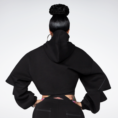 REEBOK HOODIE TOP CARDI B BLACK