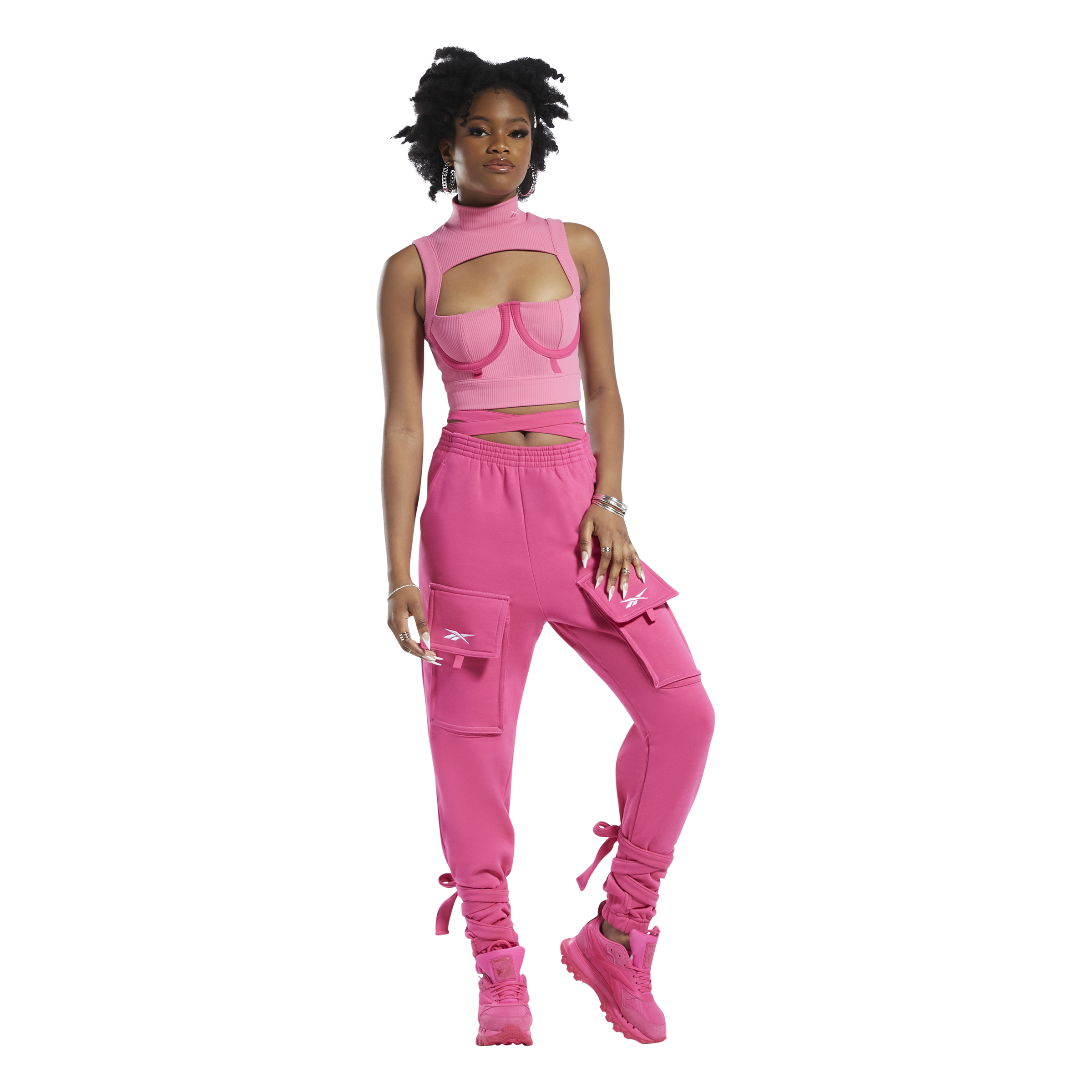 REEBOK CROP CARDI B ASTPNK